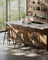 Bar Stools Set of 2 - Synthetic Leather - Black