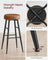 Bar Stools Set of 2 - Synthetic Leather - Black