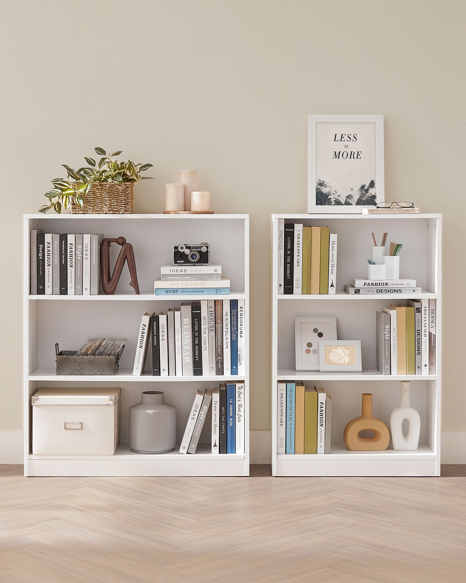 Bookcase - Wood - Natural Finish - 4-Tier with Adjustable Shelves