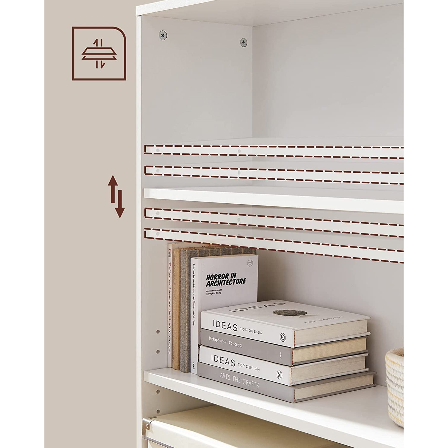 4 Tier Bookcase - Wood - Natural Finish - Adjustable Shelves for Children's Books and Home Office Storage