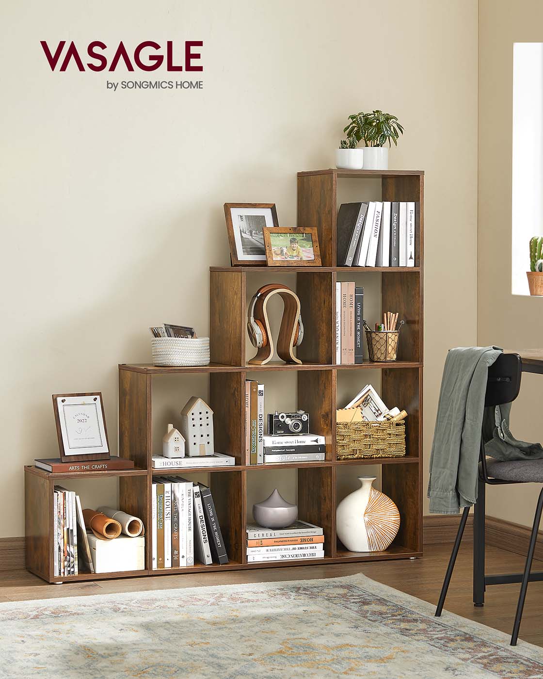 Staircase Shelf - White - Wooden