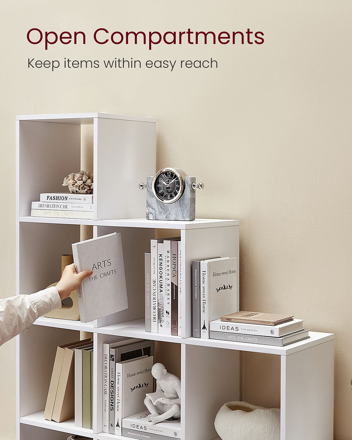 Bookcase - Wood - White - 10 Open Cubes