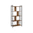 Bookshelf - Wood - Rustic Brown and Black - 5-Tier Industrial Storage Shelf