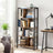 4 Tier Bookshelf - Engineered Wood - Rustic Brown - Large Floor Standing Storage Rack