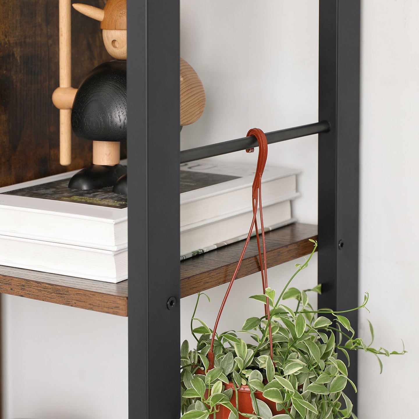 4 Tier Bookshelf - Engineered Wood - Rustic Brown - Large Floor Standing Storage Rack