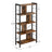 4 Tier Bookshelf - Engineered Wood - Rustic Brown - Large Floor Standing Storage Rack