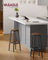 Bar Stools Set of 2 - Metal Frame - Rustic Brown and Black - 74 cm High with Footrest