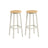 Bar Stools Set of 2 - 74 cm High - Metal Frame - Golden Oak and White