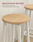 Bar Stools Set of 2 - 74 cm High - Metal Frame - Golden Oak and White