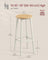 Bar Stools Set of 2 - 74 cm High - Metal Frame - Golden Oak and White