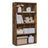 4-Tier Bookcase, Storage Shelving Unit - Rustic Brown