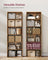 Industrial Bookcase - Wood - Rustic Brown - 6 Adjustable Shelves for Home Office and Children's Storage