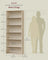 Bookcase - Wood - Natural Beige - 6-Tier Open Storage with Adjustable Shelves