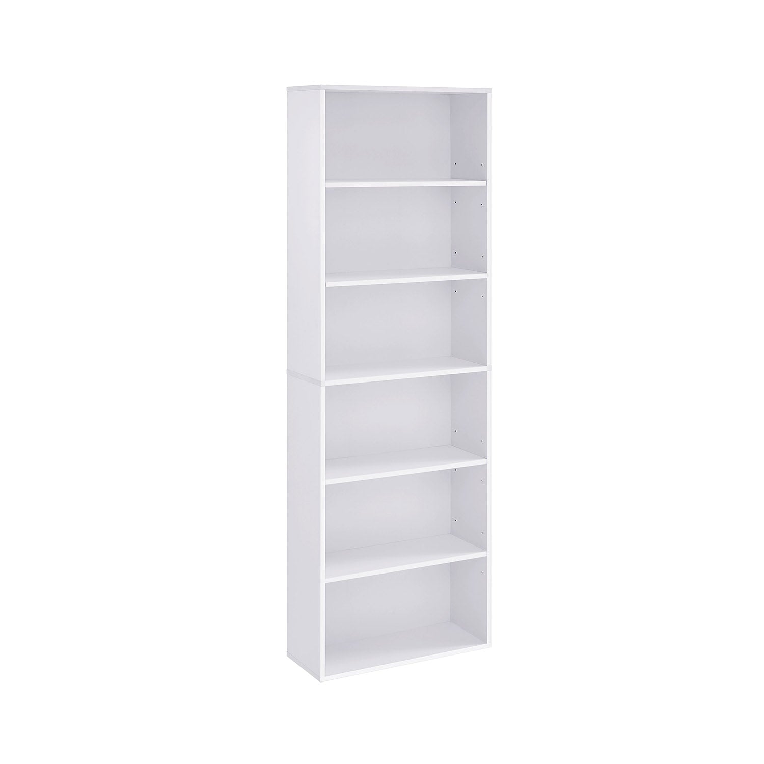 Bookcase - 6 Adjustable Shelves - Wood - Cloud White
