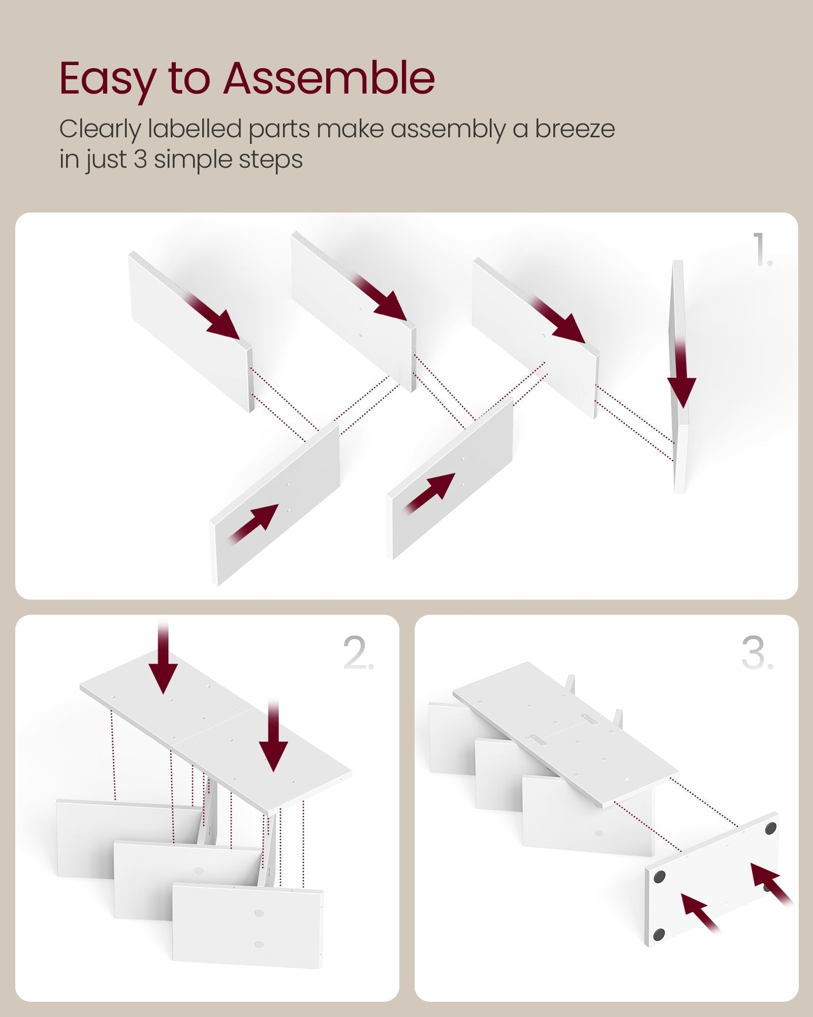 5-Tier Tree Bookshelf - Cloud White - Wooden Shelves