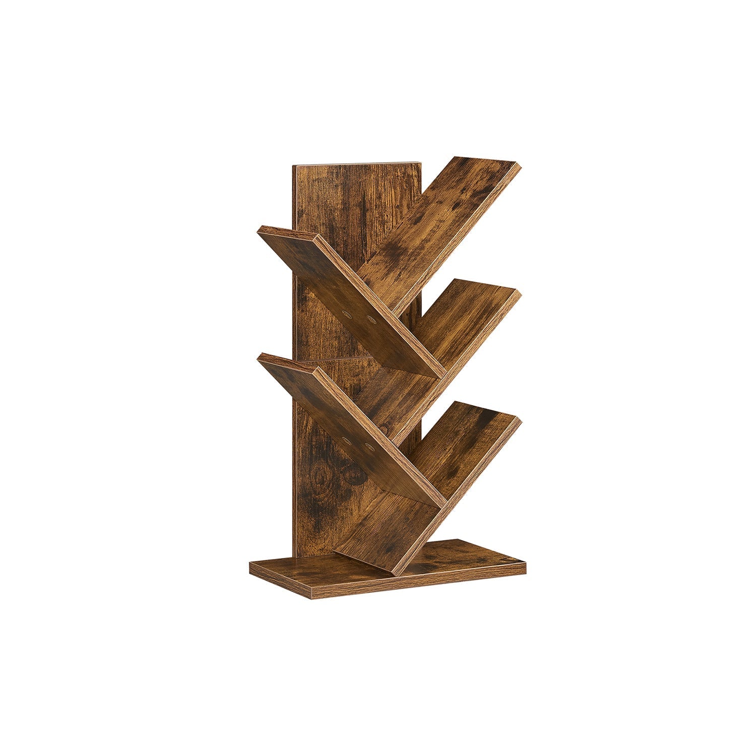 5-Tier Tree Bookshelf - Rustic Brown - Wooden