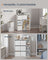 Bookshelf - 6 Fabric Drawers - Engineered Wood - Snow White - Toolless Assembly