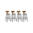 Bar Stools Set of 4 - Steel - Rustic Brown and Black