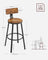 Bar Stools Set of 4 - Steel - Rustic Brown and Black