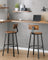Bar Stools Set of 4 - Steel - Rustic Brown and Black