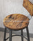 Bar Stools Set of 4 - Steel - Rustic Brown and Black