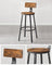 Bar Stools Set of 4 - Steel - Rustic Brown and Black