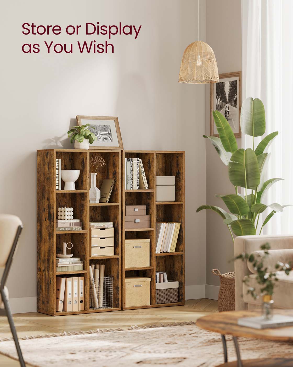 Bookshelf - Rustic Brown - Wooden
