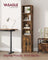 Tall Bookcase - 6-Tier with Door - Rustic Brown - Wooden