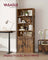 Tall Bookcase - 6-Tier with Door - Rustic Brown - Wooden