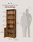 Tall Bookcase - 6-Tier with Door - Rustic Brown - Wooden