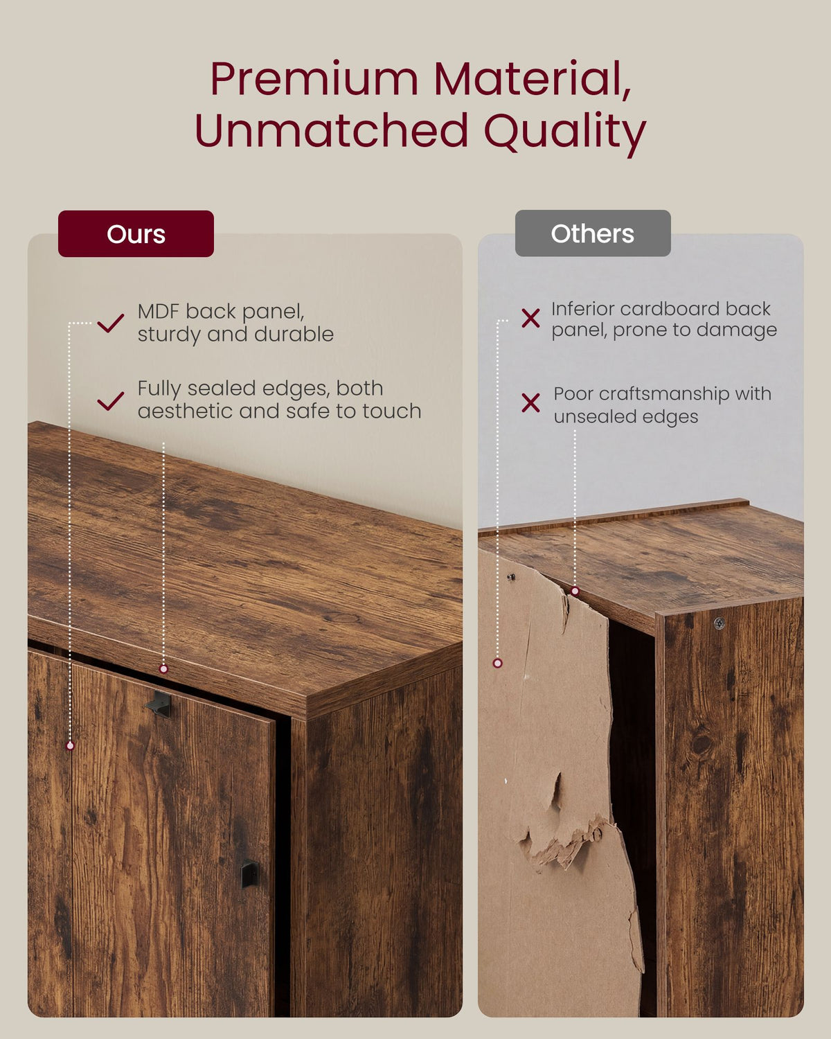 Storage Shelving Unit - Open with Multiple Tiers - Rustic Brown - 80 x 24 x 160.7 cm