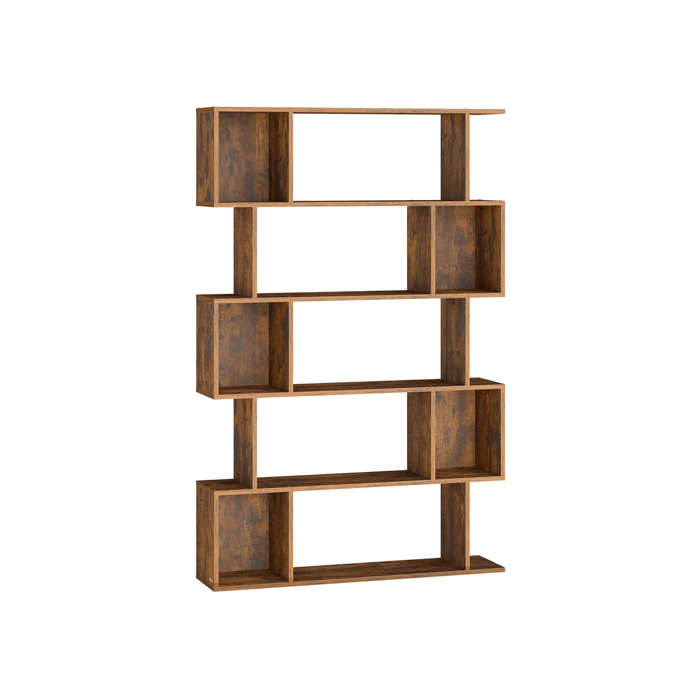 5-Tier Bookshelf - Rustic Brown - Wooden