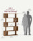 5-Tier Bookshelf - Rustic Brown - Wooden