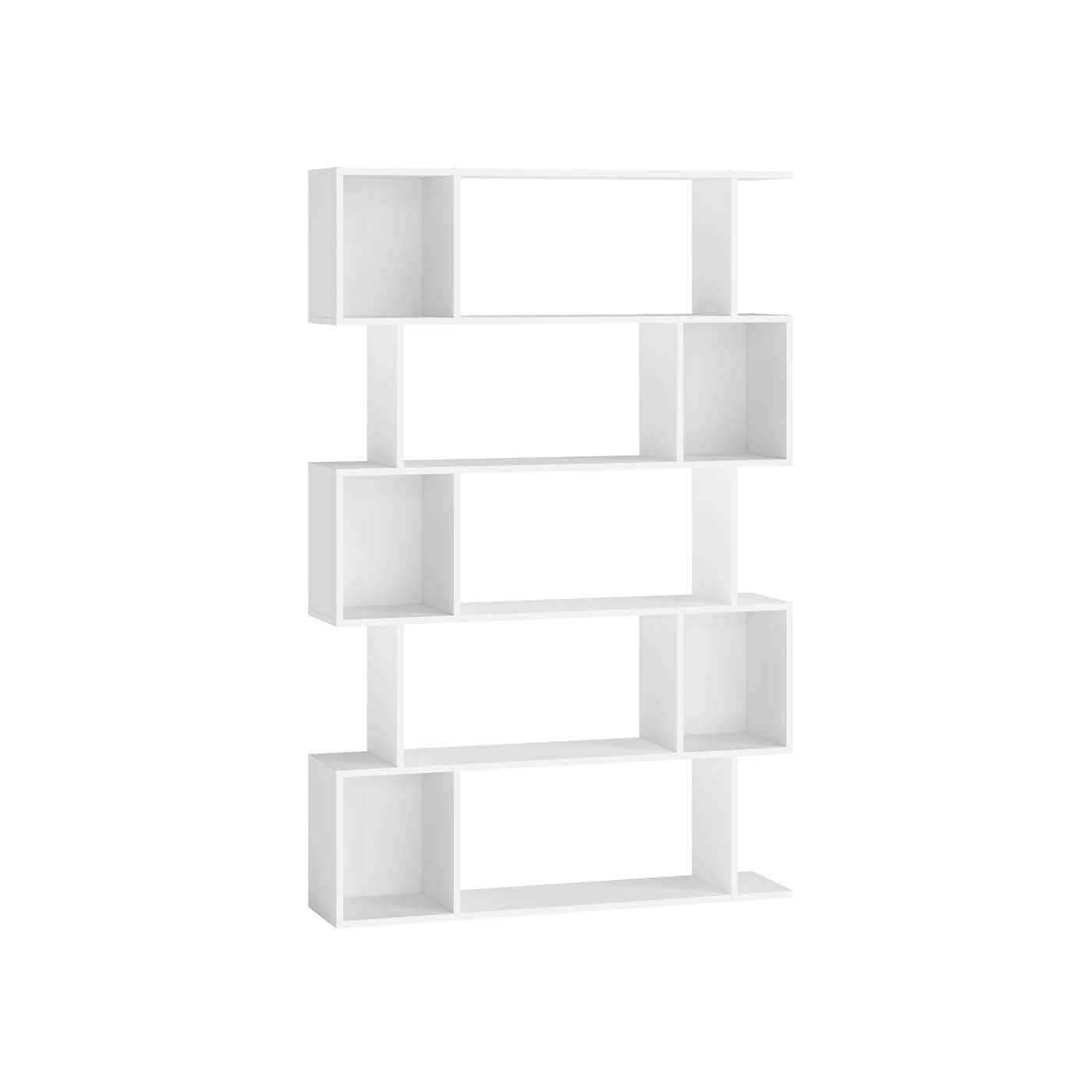 5-Tier Bookshelf - Matte White - Wooden