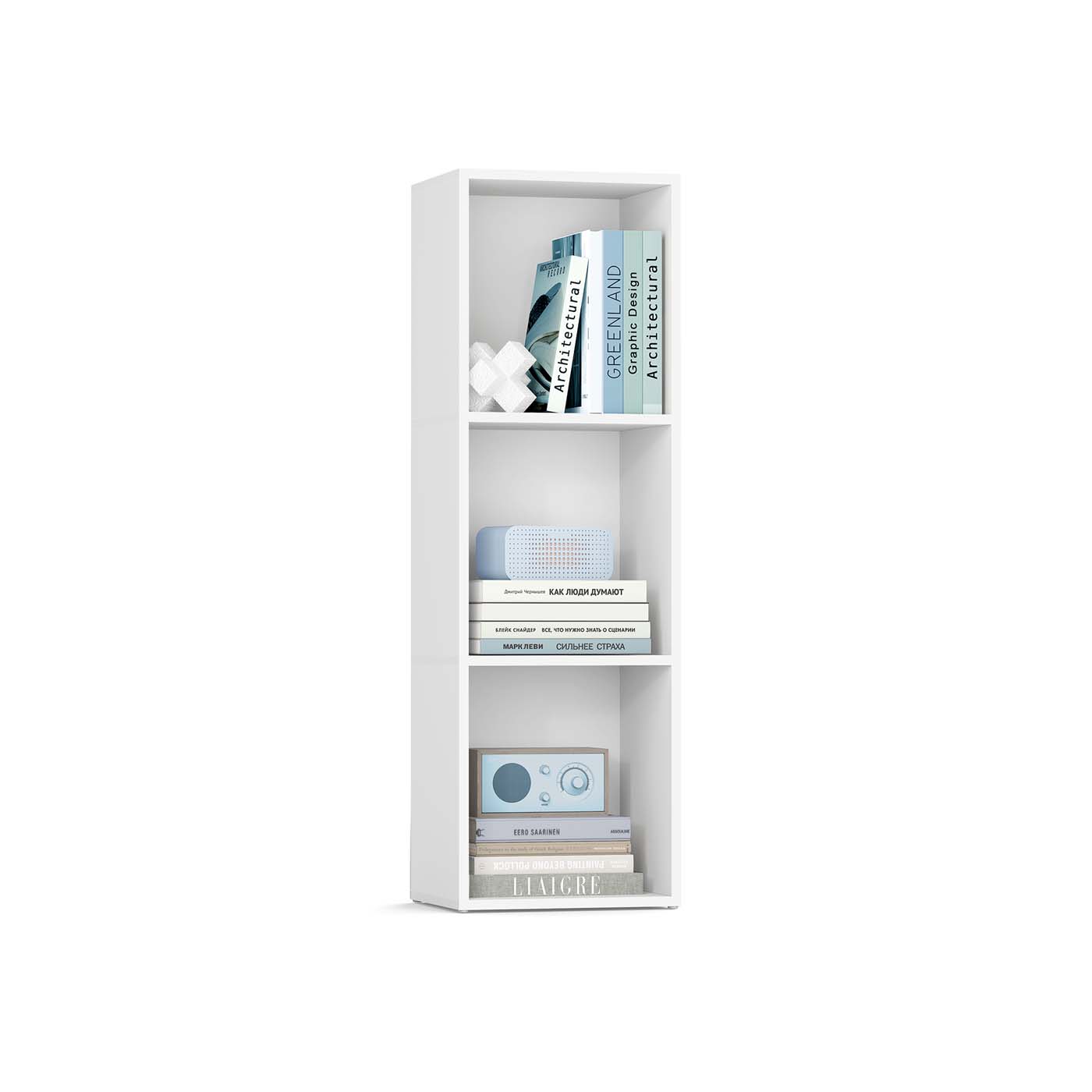 3-Tier Bookshelf - Wood - Rustic Brown - Open Compartments