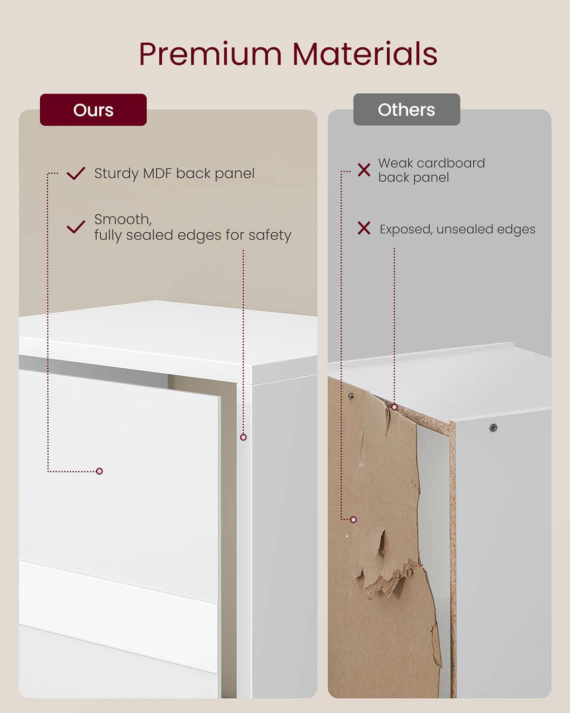 3-Tier Bookshelf - Wood - Rustic Brown - Open Compartments