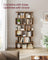 Bookshelf - Engineered Wood - Rustic Brown - 6-Tier Room Divider with Cube Shelves