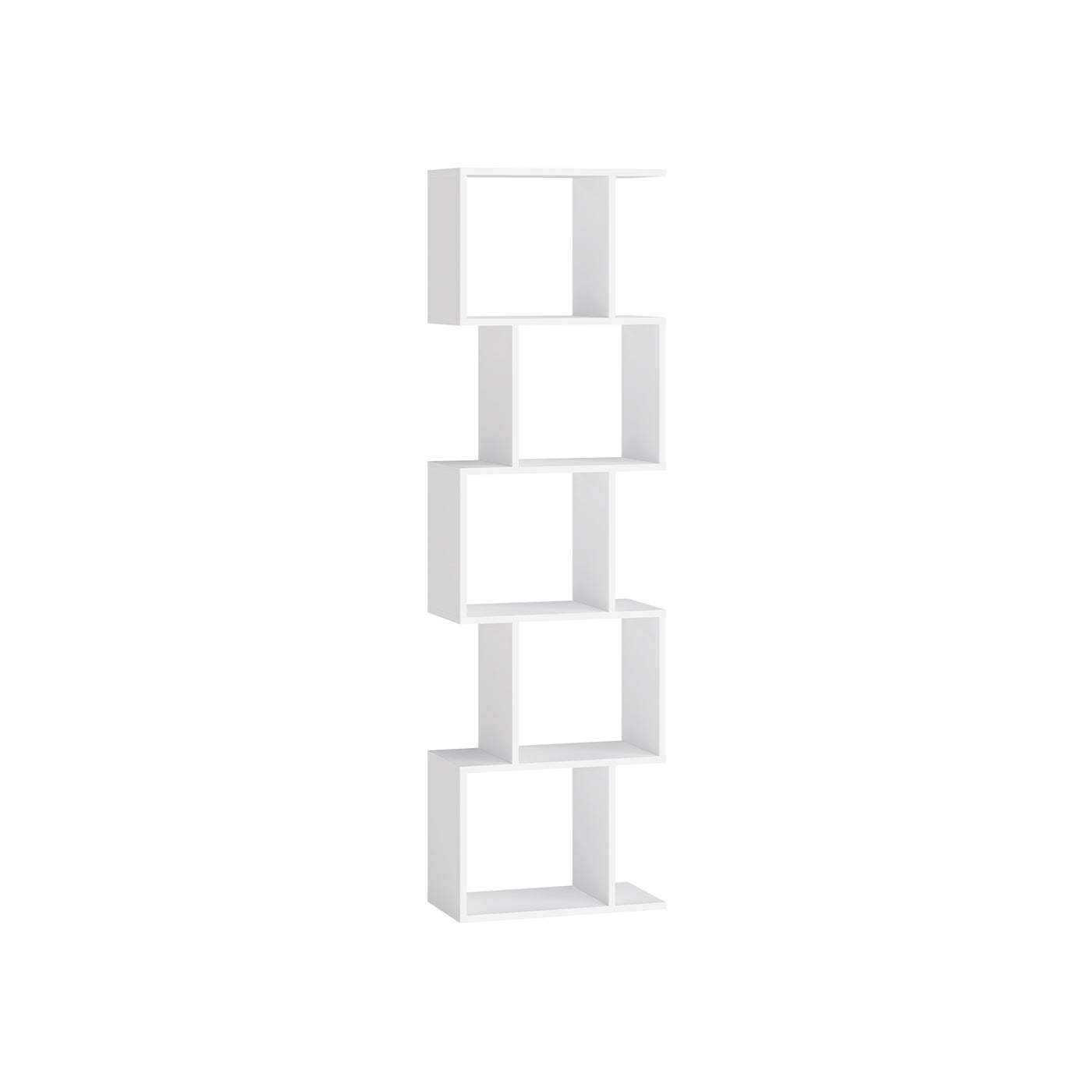 Bookshelf - Engineered Wood - Rustic Brown - 6-Tier Room Divider with Cube Shelves