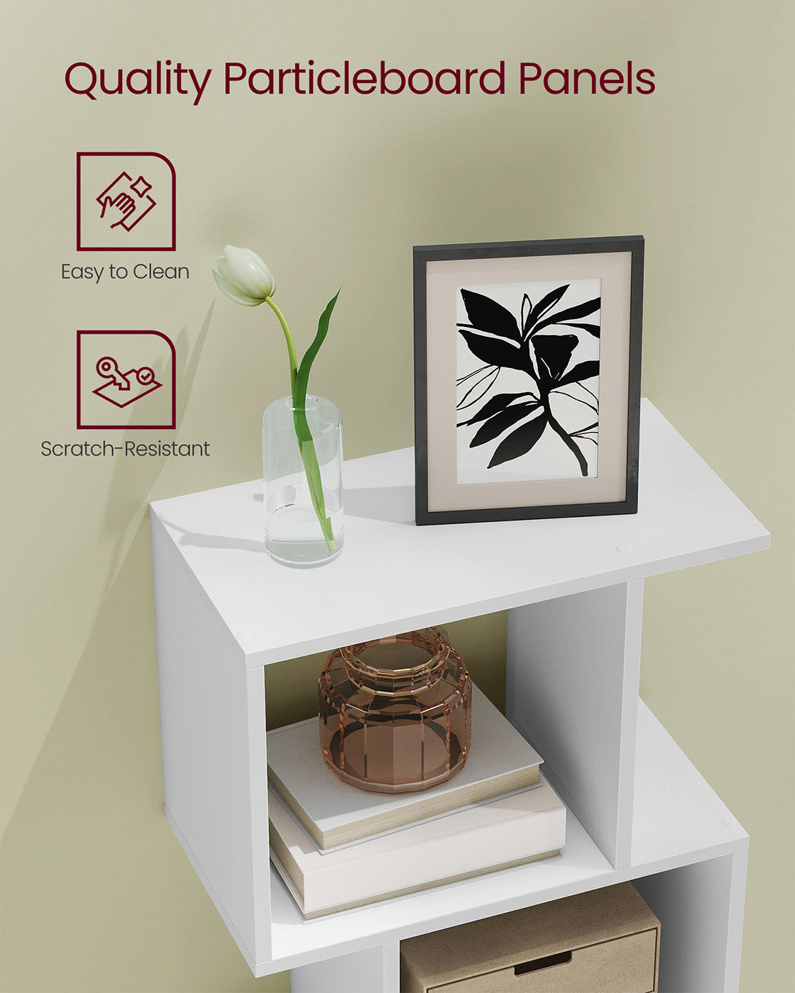 Bookshelf - Engineered Wood - Rustic Brown - 6-Tier Room Divider with Cube Shelves