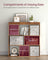 8-Compartment Bookshelf - Wood - Oak - Free Standing Storage and Display Unit