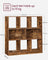8-Compartment Bookshelf - Wood - Oak - Free Standing Storage and Display Unit