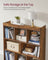 8-Compartment Bookshelf - Wood - Oak - Free Standing Storage and Display Unit