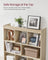 Wooden Display Bookcase - Oak - Free Standing Storage Unit with Open Cubes and Shelves