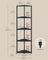 5-Tier Corner Shelf - Steel Frame - Ebony Black - Adjustable LED Lights