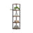 Corner Shelving Unit - Engineered Wood - Rustic Brown - 5-Tier Design with Toolless Assembly