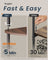Corner Shelving Unit - Engineered Wood - Rustic Brown - 5-Tier Design with Toolless Assembly