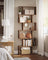 Freestanding Bookcase - Wood - White - 6-Tier Cube Display Shelf and Room Divider