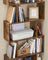 Freestanding Bookcase - Wood - White - 6-Tier Cube Display Shelf and Room Divider
