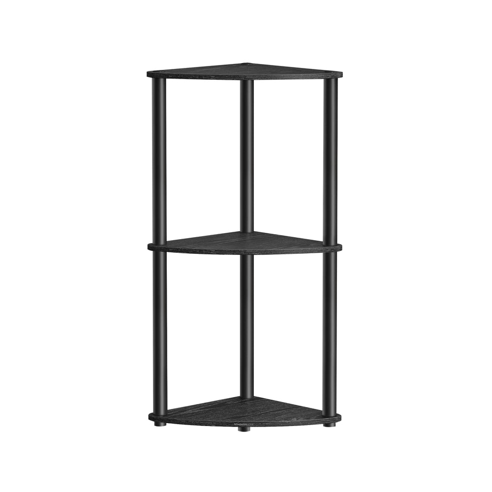 Corner Shelving Unit - Engineered Wood - Rustic Brown - 5-Tier Design with Toolless Assembly