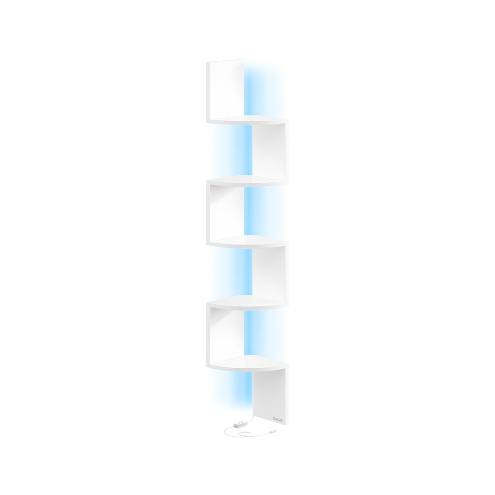 Wall Mounted Corner Shelf - 20L - Particleboard - RGB LED Lights